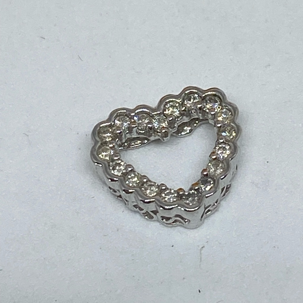 14k White Gold With 021 Ct Diamond Pendant 10x12 Mm  104 Grams